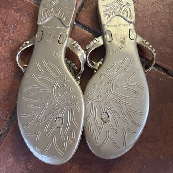 Jack Rogers Metallic Gold Sandals Rubber - Picture 4 of 4